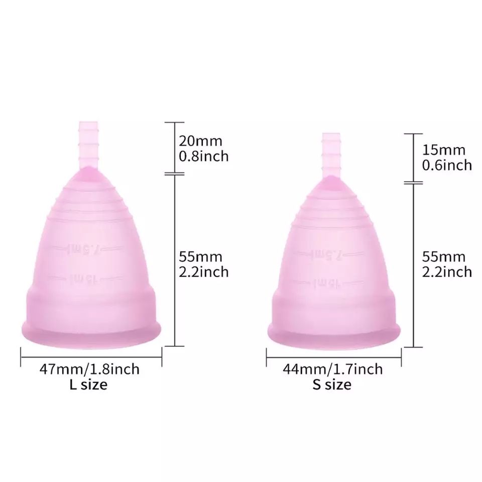 Менструална чашка, менструални чашки 2 броя S-L с торбичка за съхранен