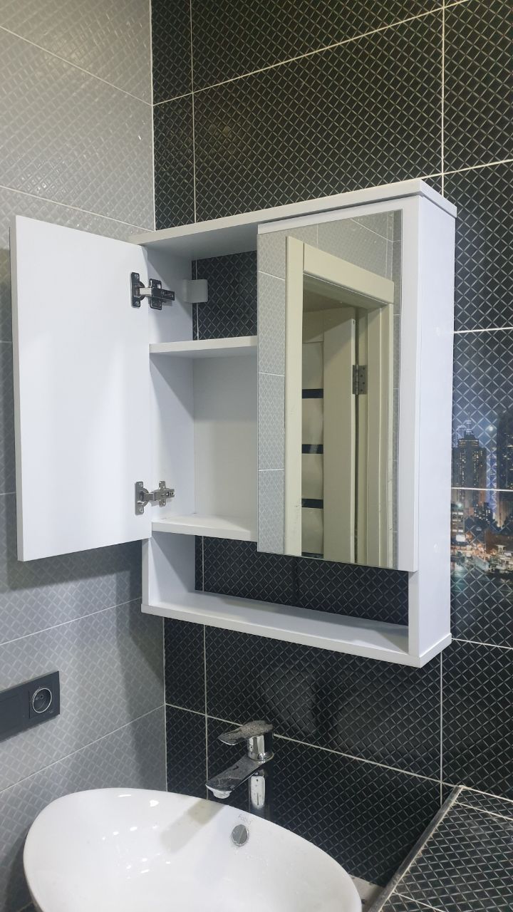 Навесной шкафчик для ванной комнаты материал МДФ влага стойкая