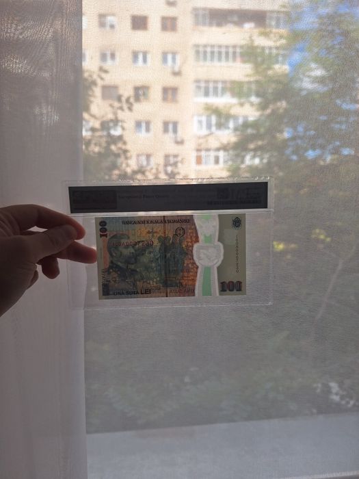 Bancnota centenar 100 lei 2018 gradata PMG