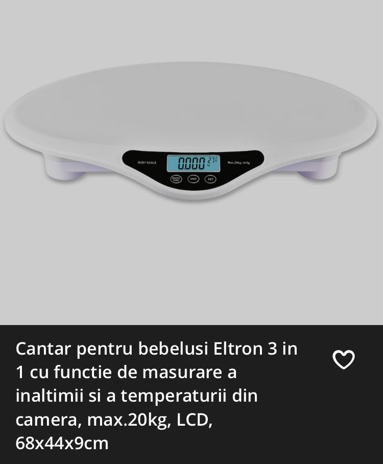 Cantar pentru bebelusi 3 in 1 Eltron afisaj LCD