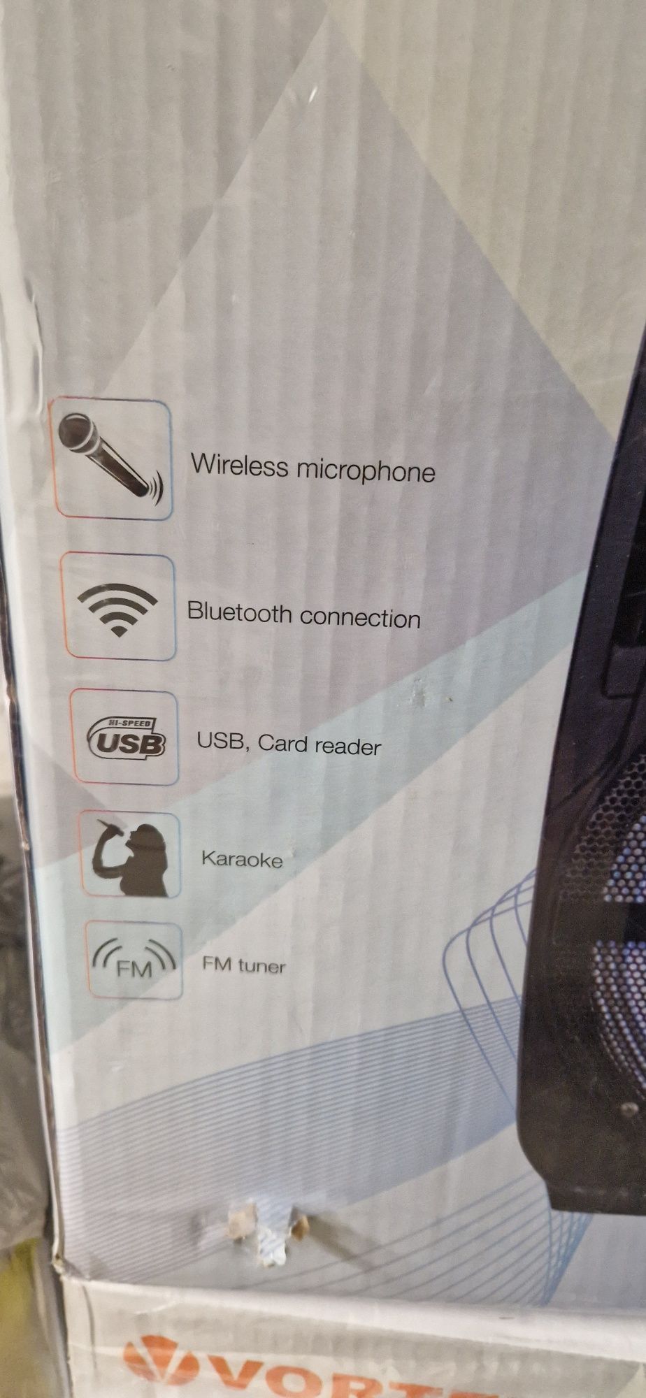 Boxa portabila cu microfon wireless, VO2604, bluetooth, USB,