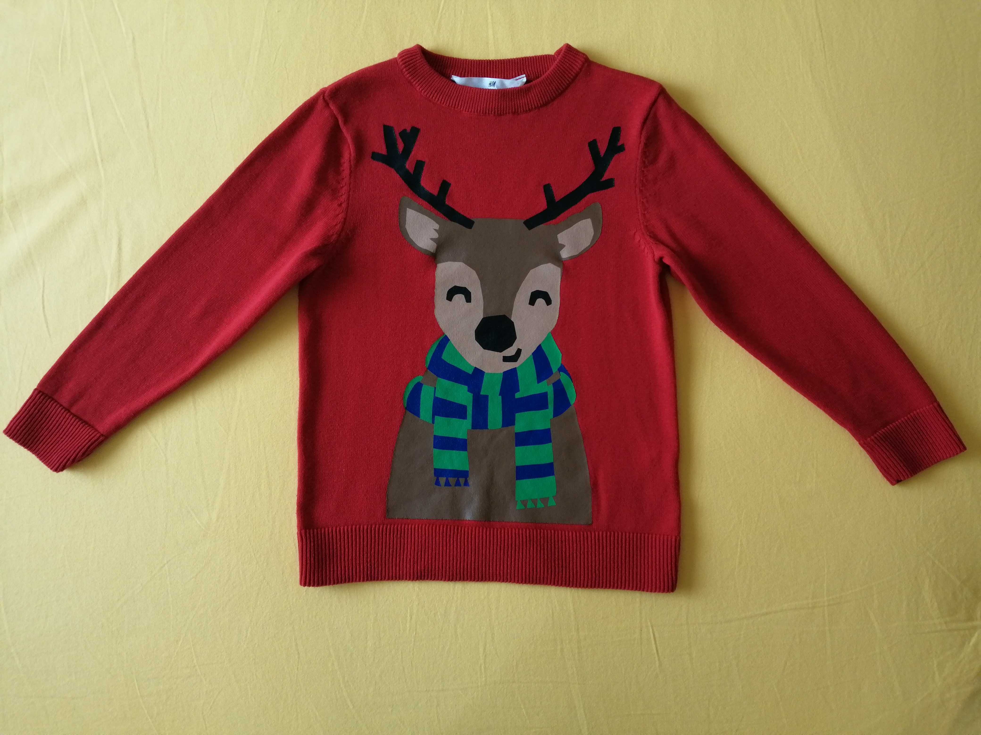 Коледно пуловерче за момче в отлично състояние, H&M,5-6 г.,110-116 см.