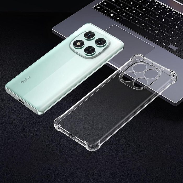 Прозрачен силиконов удароустойчив кейс за xiaomi redmi note 14 pro 4g