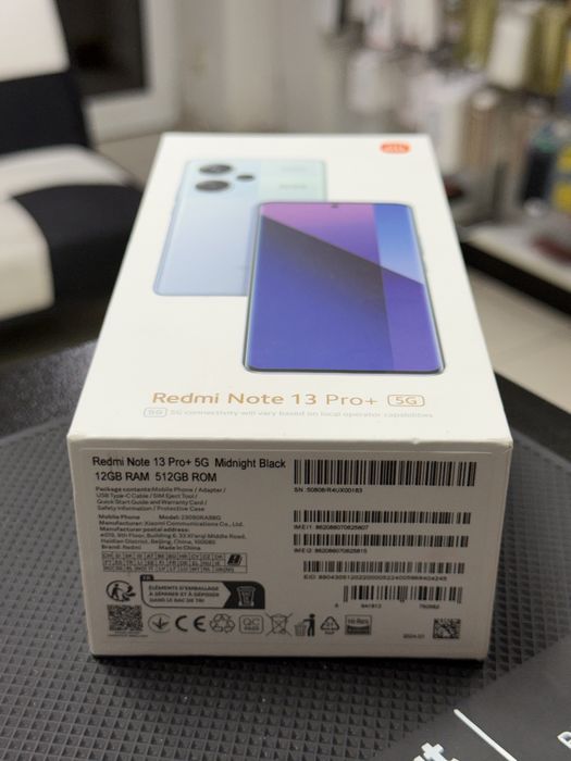 Xiaomi Redmi Note 13 Pro Plus + 5G,Midnight Black,512GB/12GB RAM *Нов*