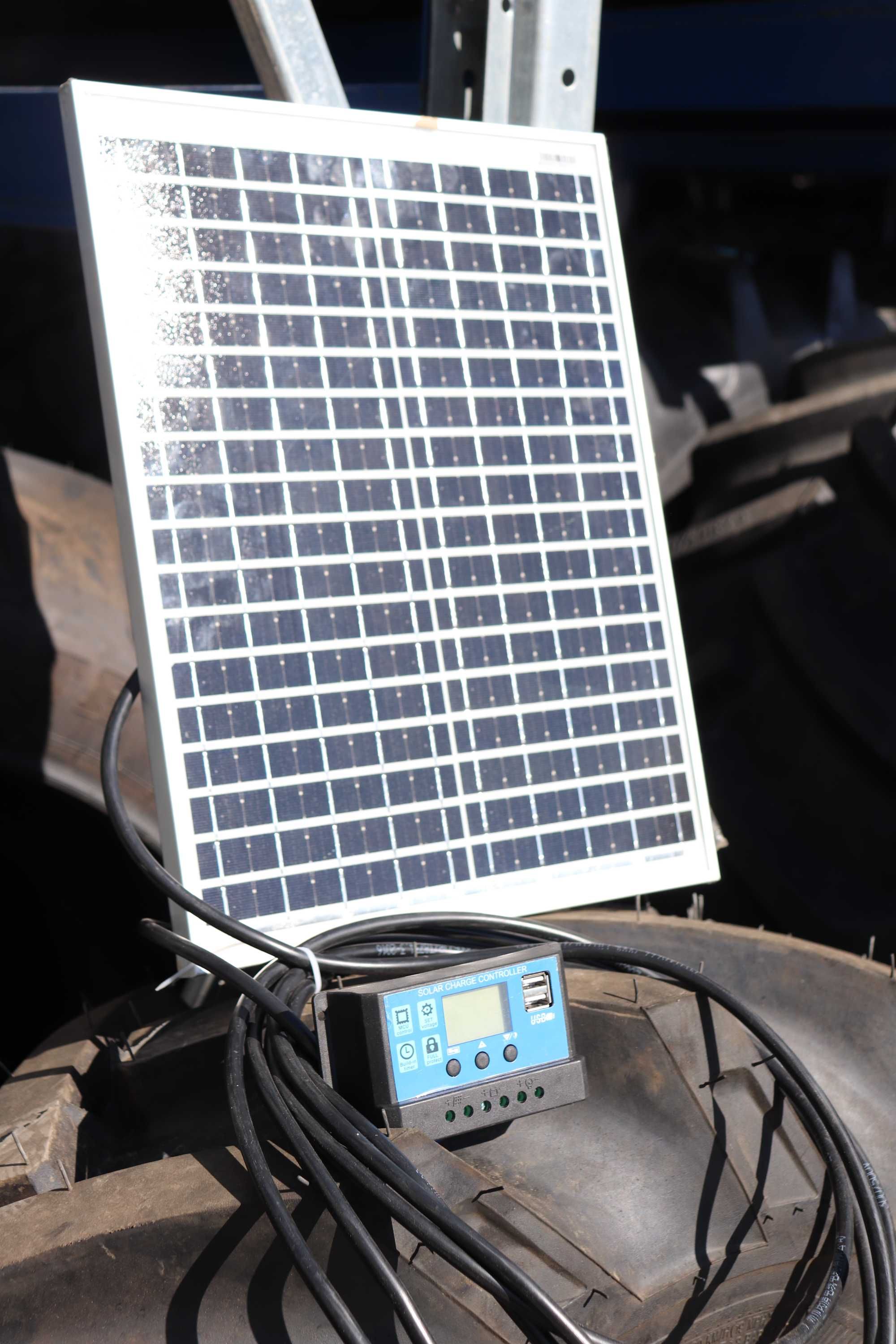 Panou Solar 20W + Regulator de incarcare pentru Gard Electric