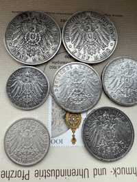 Lot 7 monede Germania Prusia Hamburg Bayern  5 3 2 marci