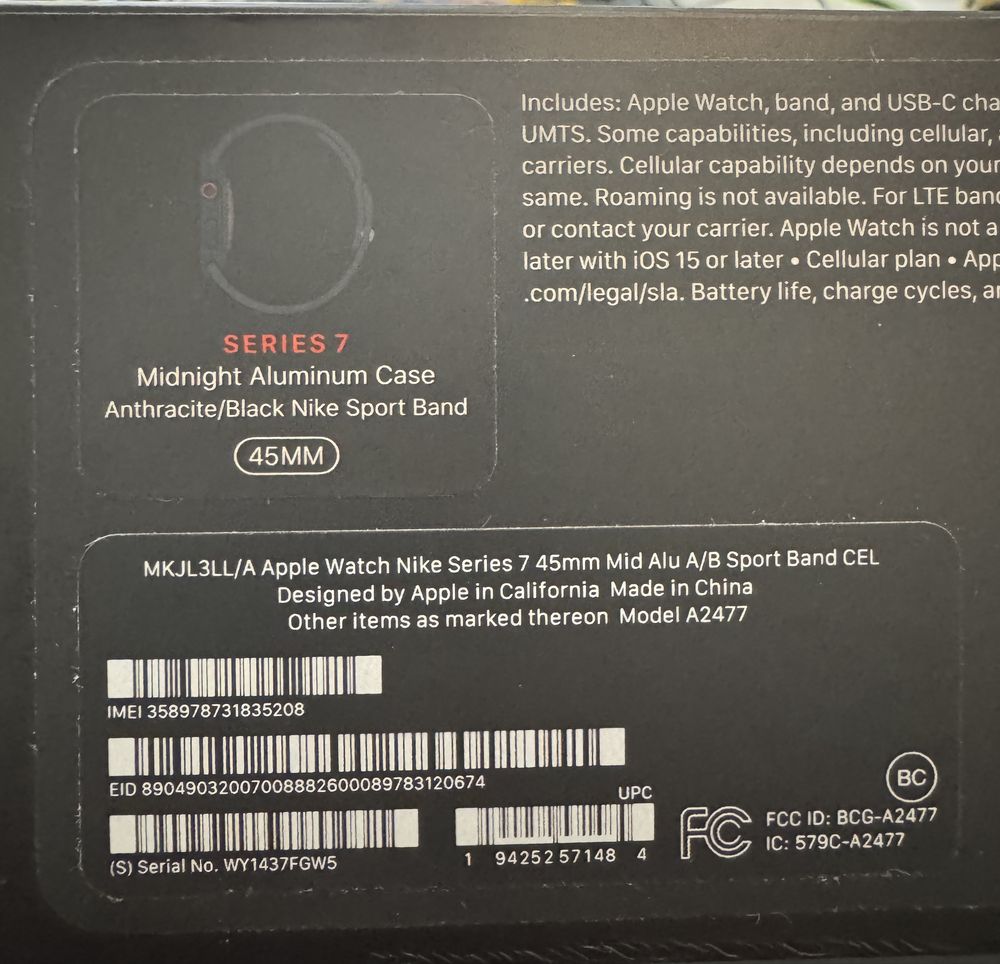 Apple Watch Nike 7 45mm+LTE