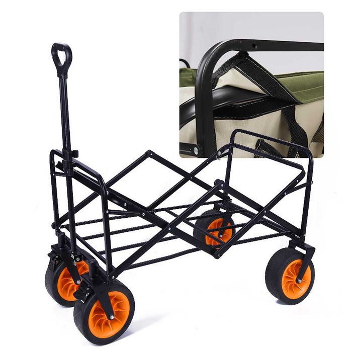 Къмпинг сгъваема количка гуми плаж пясък гора пренасяне транспорт