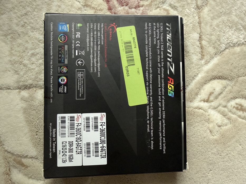 Kit RAM Q.Skill TridentZ Neo 32GB 3600MHz