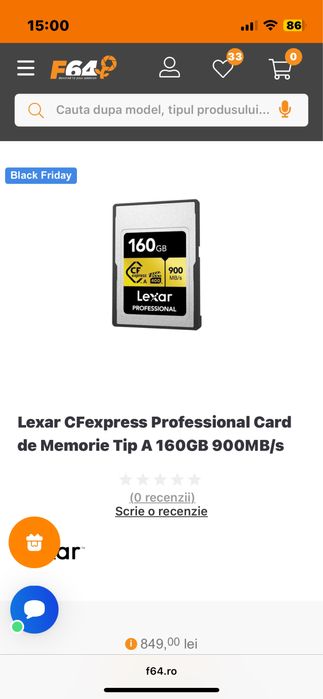 Card Lexar CFexpress Pro Gold 160GB Type A