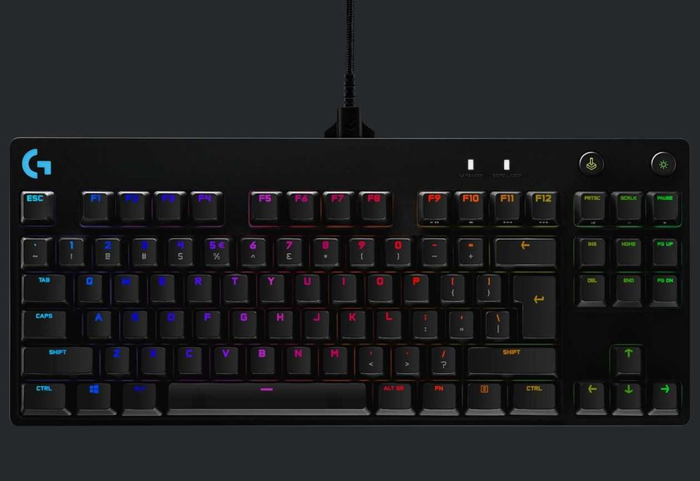 Геймърска механична клавиатура Logitech G PRO GX Blue Clicky - TKL RGB
