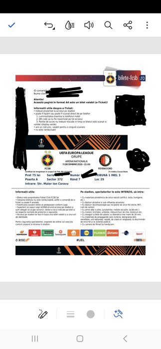 Bilet meci FCSB-Feyenoord