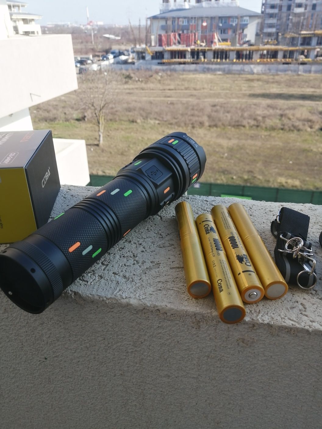 Lanterna led laser 8 acumulatori