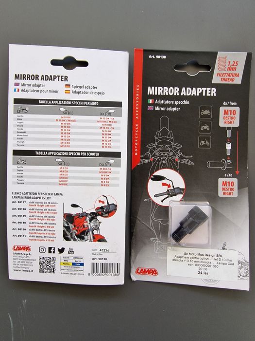 Înăltatoare / adaptor oglinzi motocicleta M10