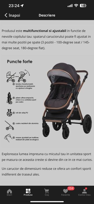 Cărucior 3 în 1 Coccolle Melora – Moonlit Grey