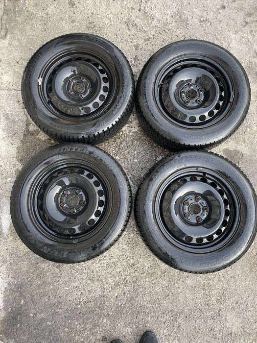 Jante cu anvelope de iarna 215/60R16, 5x112 VW, Skoda, Audi,etc Dunlop
