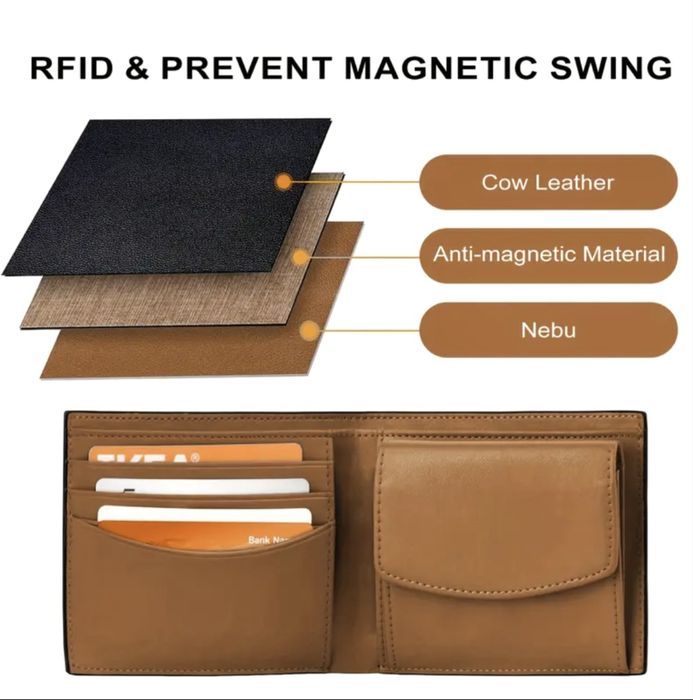 -15%Промоция•Елегантен и Изискан мъжки портфейл/Двуцветен естест. кожа