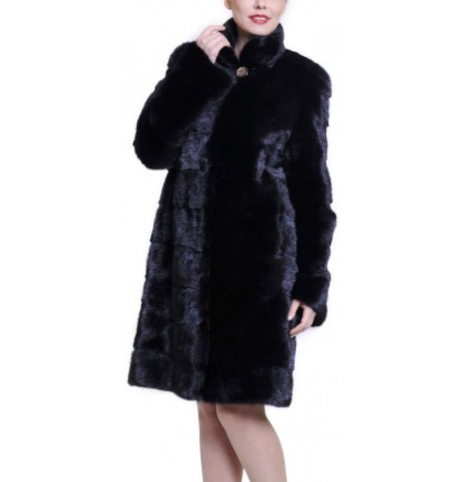 Норковая шуба черная