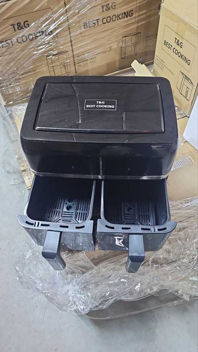 Двоен Air fryer T&G BEST COOKING  - отделни LED дисплеи за всяка зона