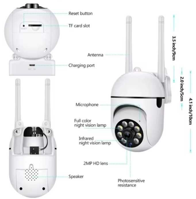 Cameră de securitat cu viziune nocturnă Audio bidirecțional