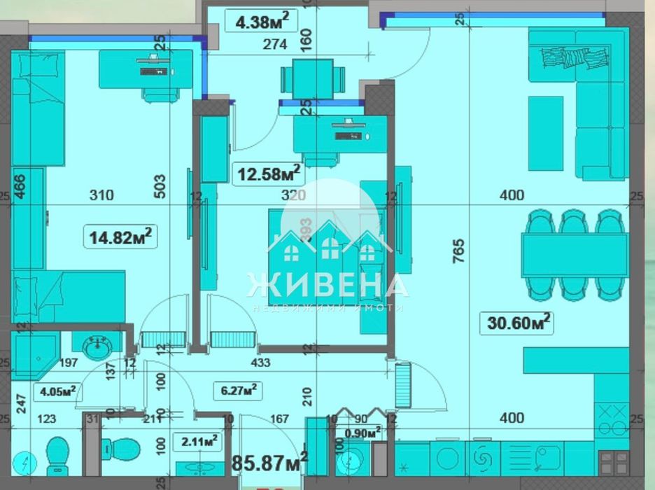 Продава се Тристаен апартамент в Варна, Чайка - 104 кв.м за 1950 €/кв.м - Снимка #6