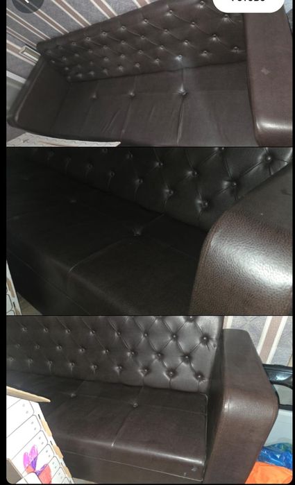 Диван кожаный коричневый