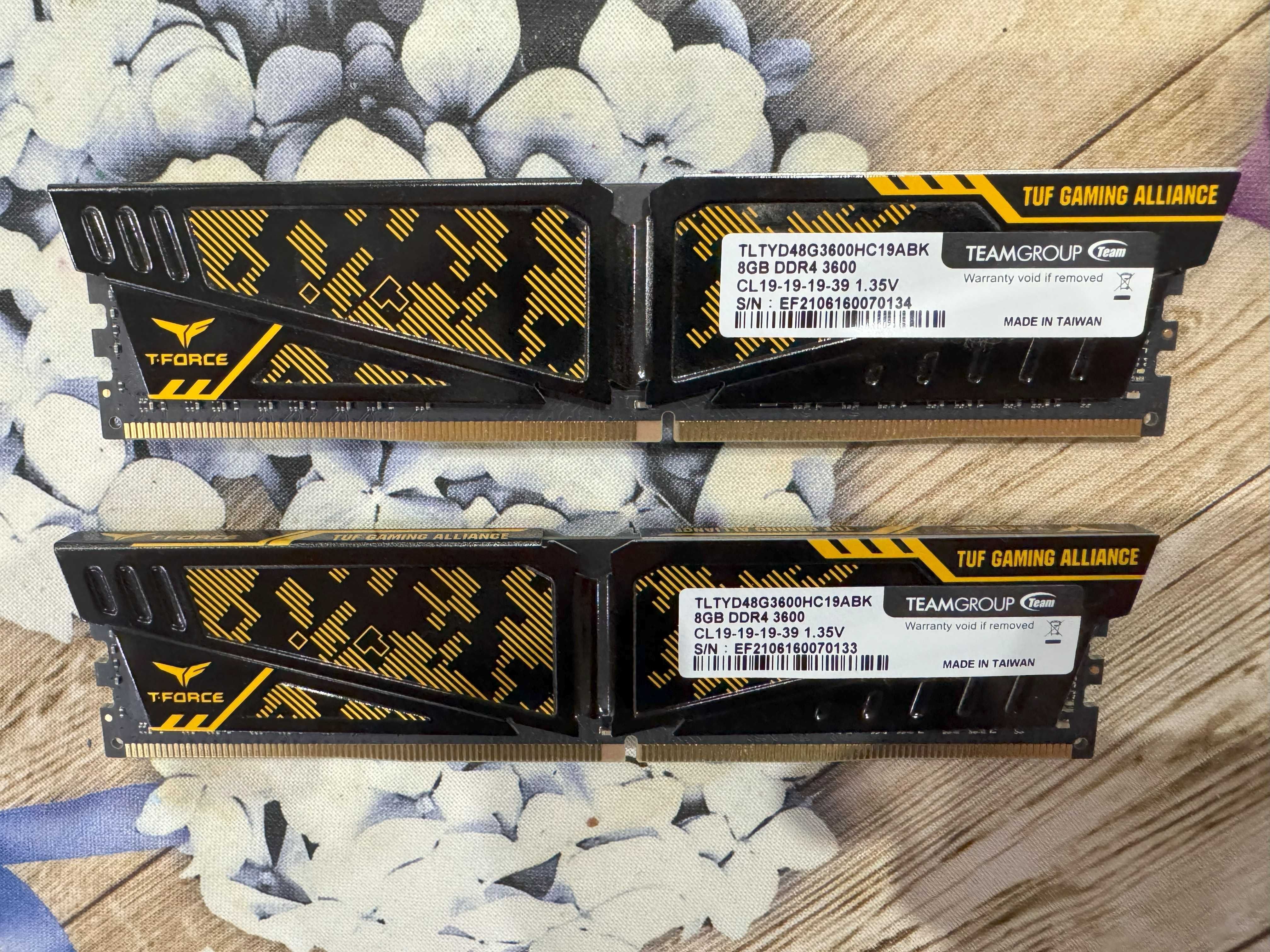 RAM памет TEAMGROUP T-Force TUF Gaming 16GB (2x8GB) DDR4 3600MT/s