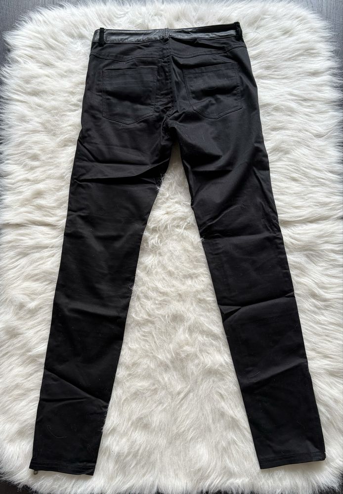Кожени панталони клин Object + подарък дънки Armani Jeans