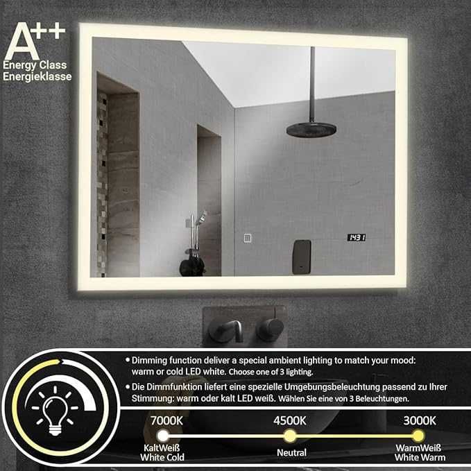 Огледало за баня Aquamarin® с LED осветление