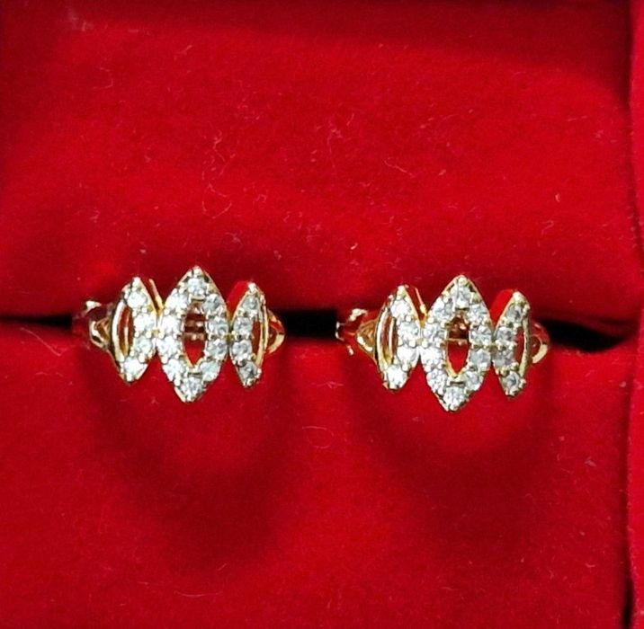 GP39,cercei placati cu aur 14k,incuietoare sigura,zirconii