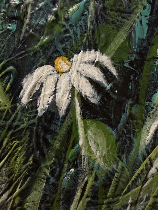 Tablou cu pasta de structura, abstract, pictat in acrilic