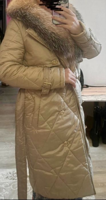 Palton superb cu blana vulpe