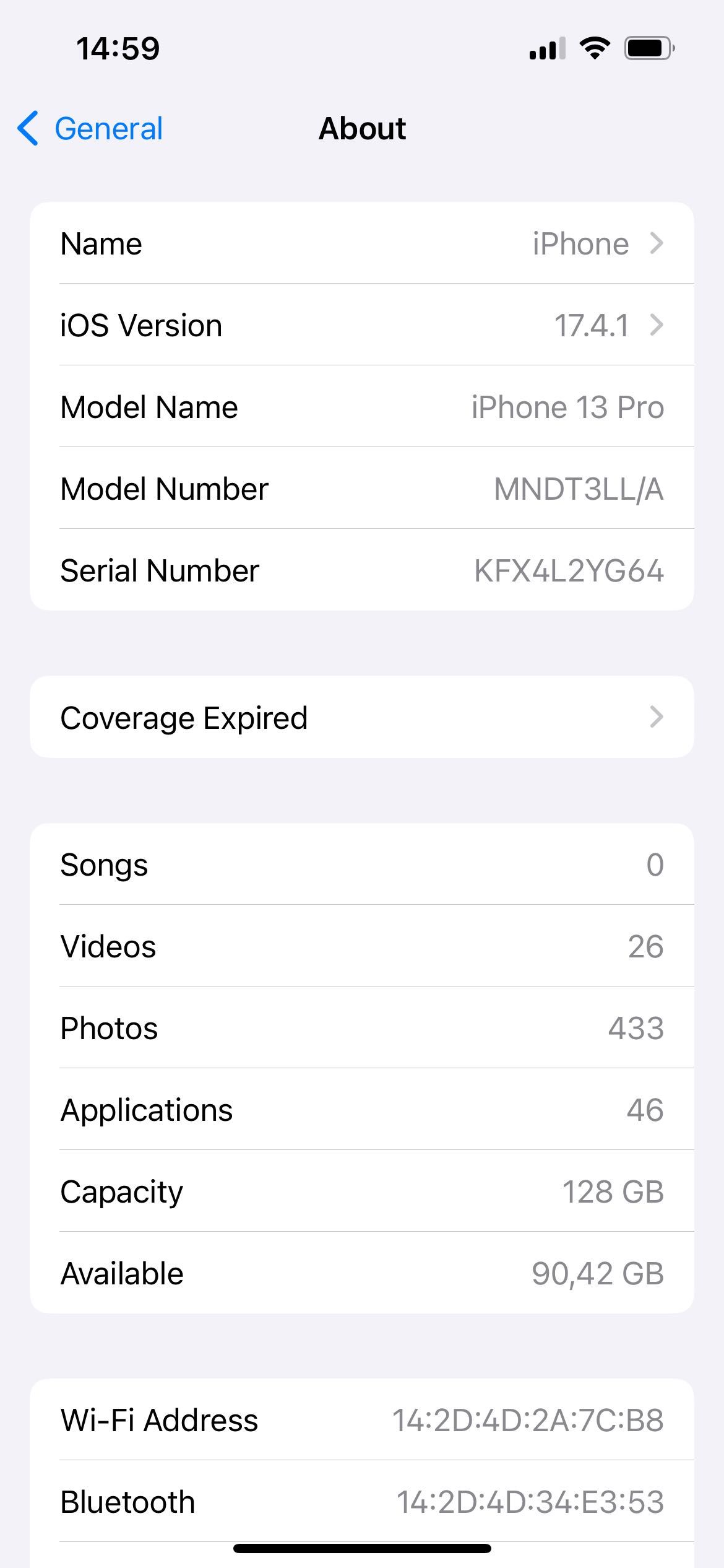 iPhone 13 Pro LL/A 128GB Holati-Ideal