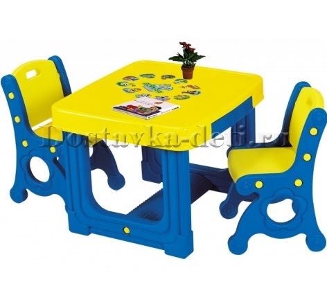 Детский многофункциональный столик Колор Блу и Йеллоу (корейский)