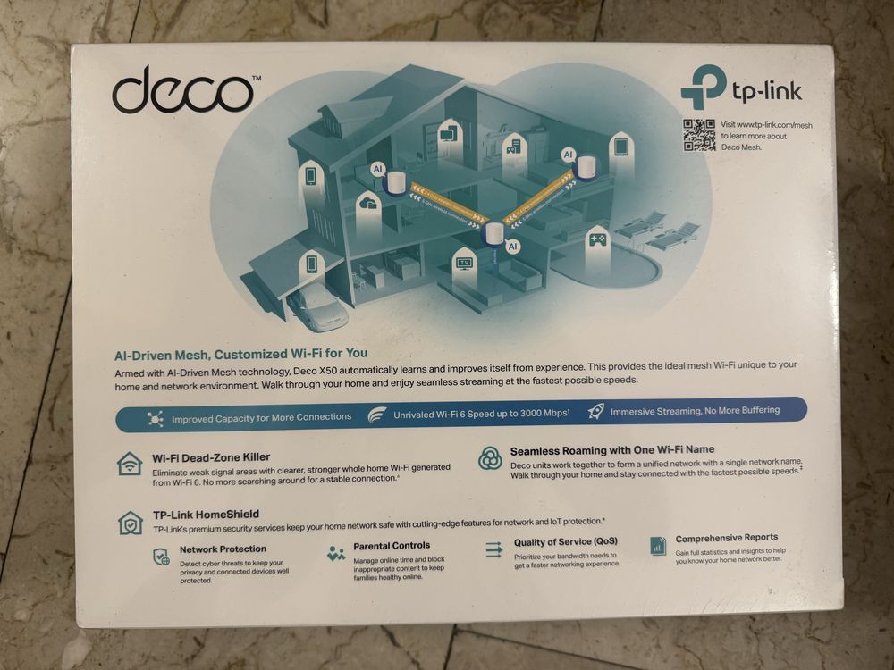 Sistem mesh tp link deco ax3000 x50 3 pack dual band wifi 6 sigilat