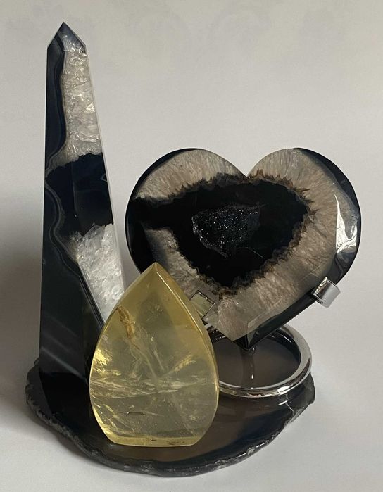 Decor Cristale - Citrin&Agat Negru - Set cristale