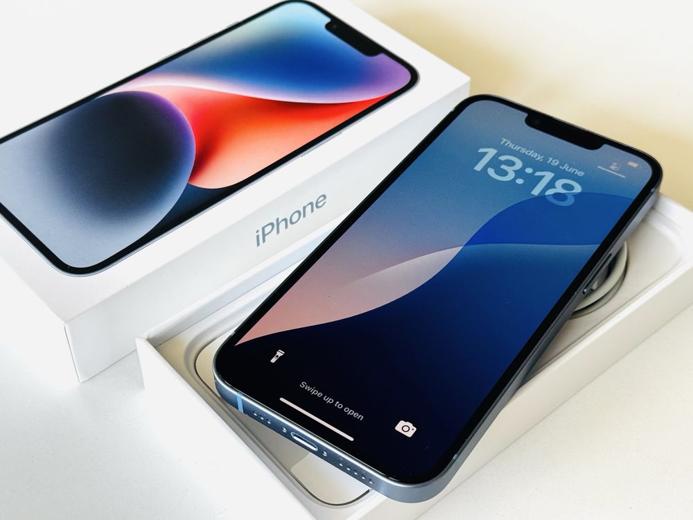 НОВ! Iphone 14 128GB Blue Гаранция 6 месеца