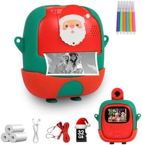 Нов фотопринтер Детска камера моментен печат 1080P + 32GB карта хартия