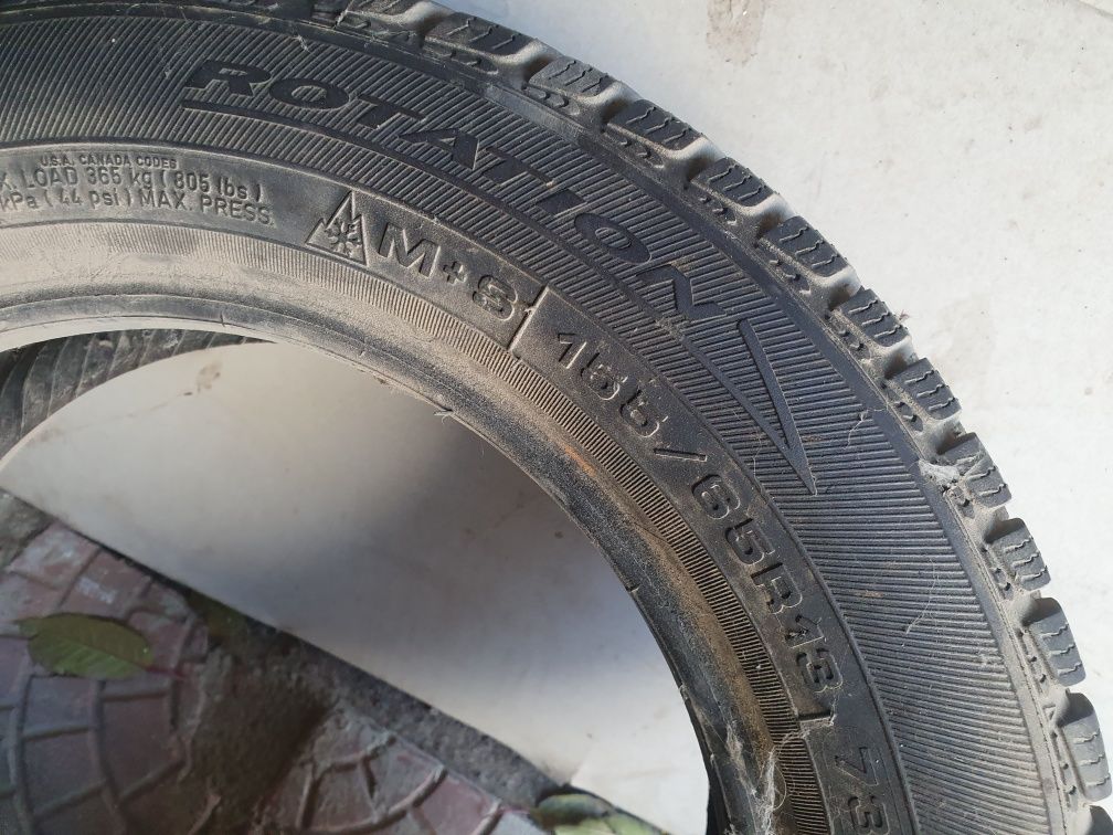 3 Anvelope/Roti M+S 155/65 R13 (Dacia sau altele)