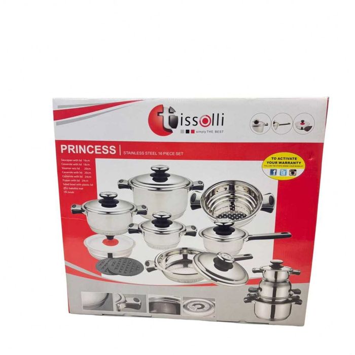 Комплект съдове за готвене Tissolli 16 Pc Princess