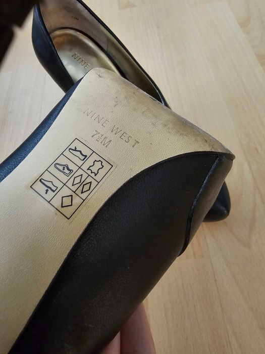 Pantofi stiletto, nine west, piele naturala, tocuri de 10 cm,