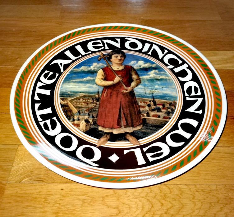 Антикварно порцеланово пано с надпис на холандски „Прави всичко добре”