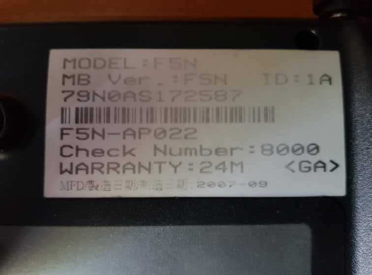 Laptop Asus model F5N