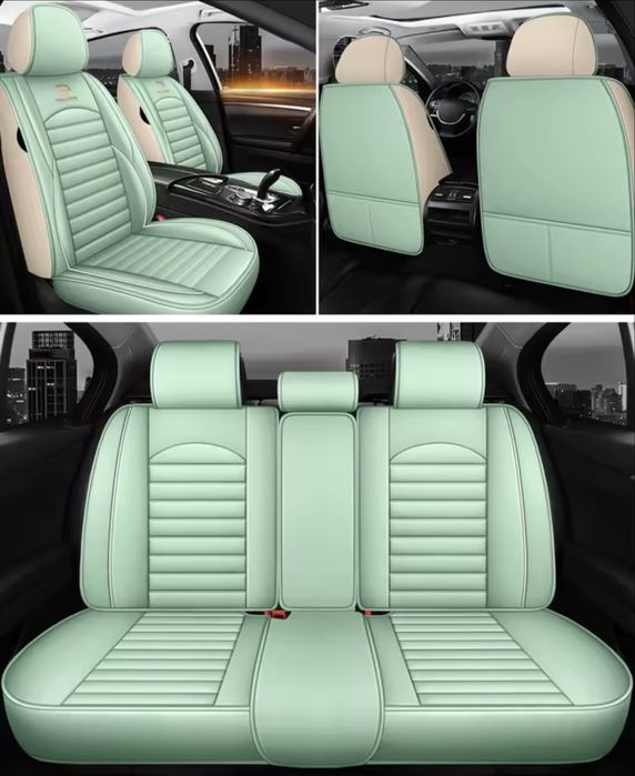 Huse auto universale (verde mentă) , piele ecologică /STOC LiMiTAT !!!