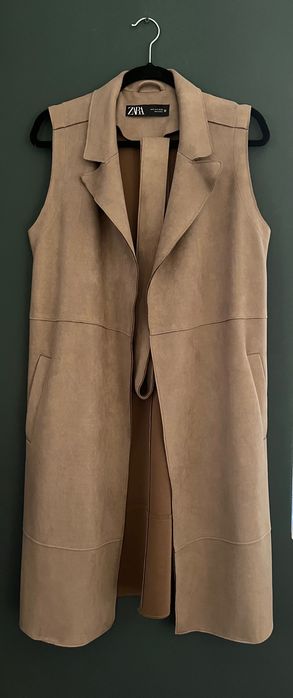 Faux suede waistcoat - Zara, marime S