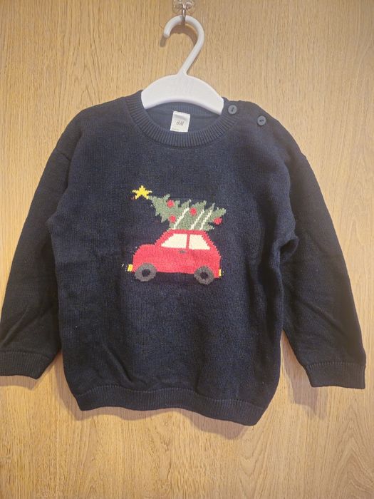 Set 3 pulovere H&M, Zara, tematica Craciun 92, 18-24 luni