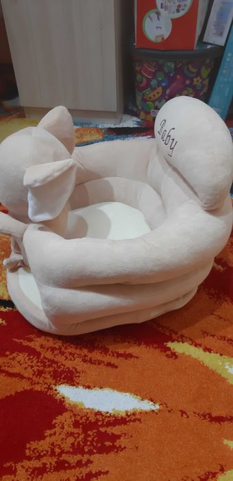 Бебешки музикален фотьойл (барбарон) – слонче, бежово