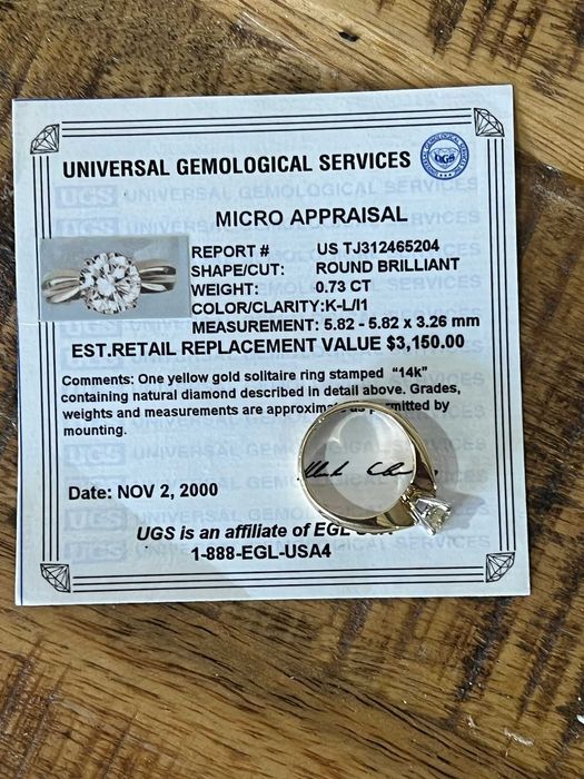 Inel Aur 14k cu Diamant Natural Central 0.73 Carate