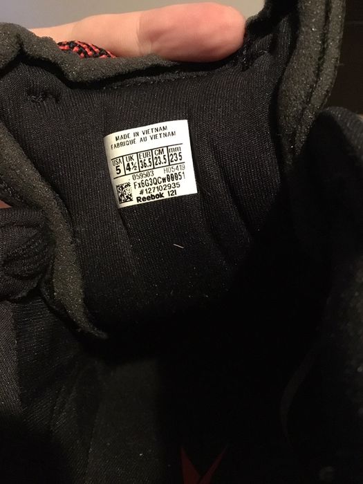Reebok Cardi B 36.5  стелка 23.5 червено с черно