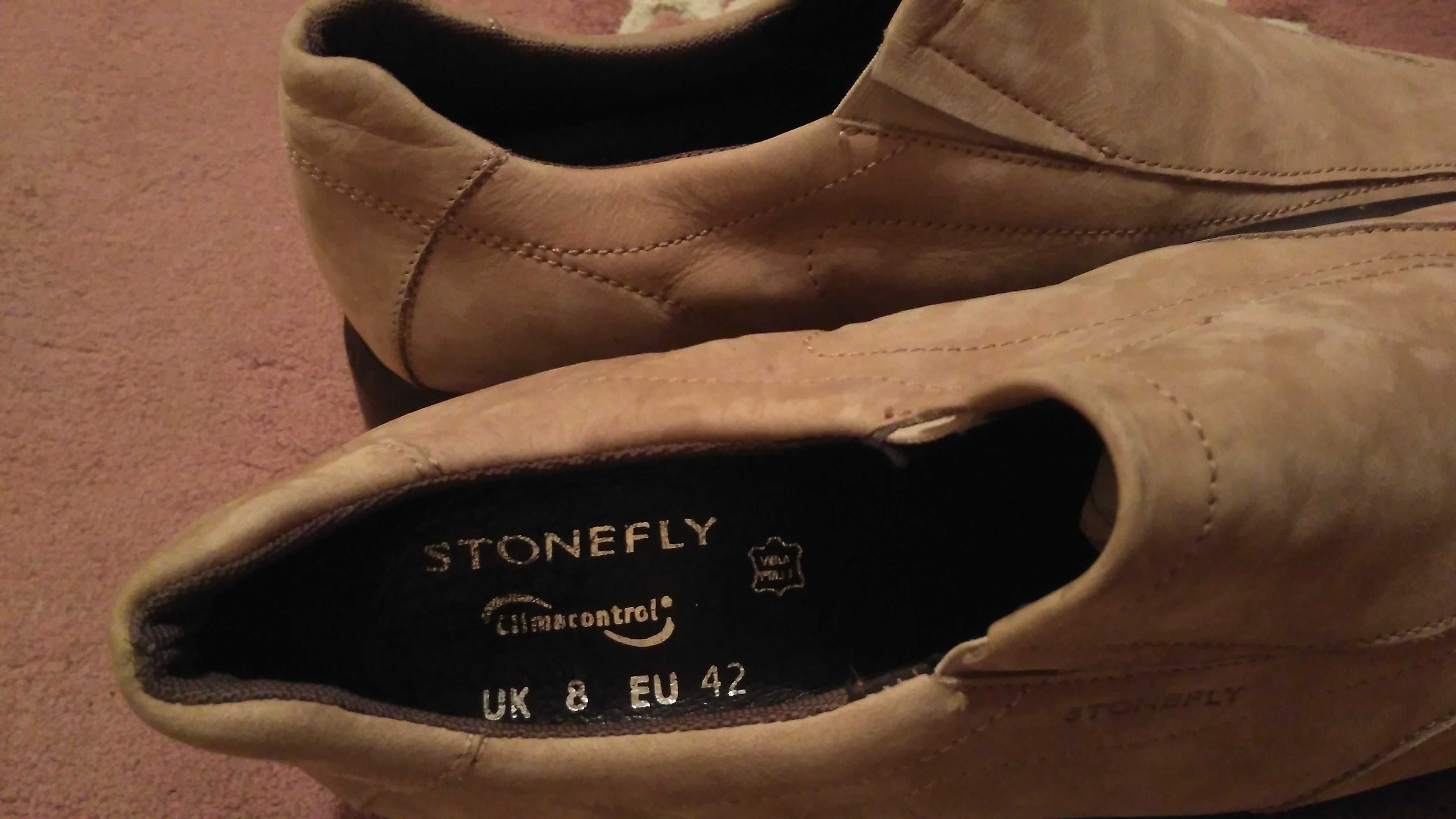 Pantofi noi, Stonefly, piele, 42/ Fusta clasica, lana, 42